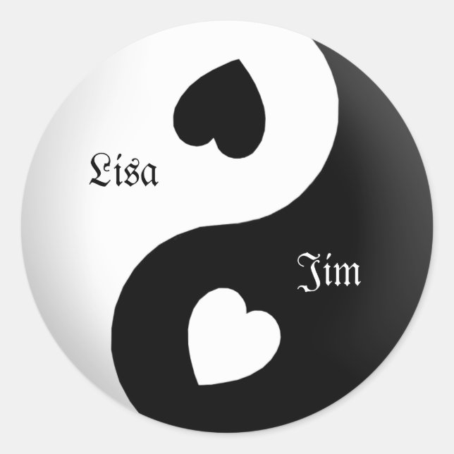 Personalized Yin Yang Love Stickers (Front)