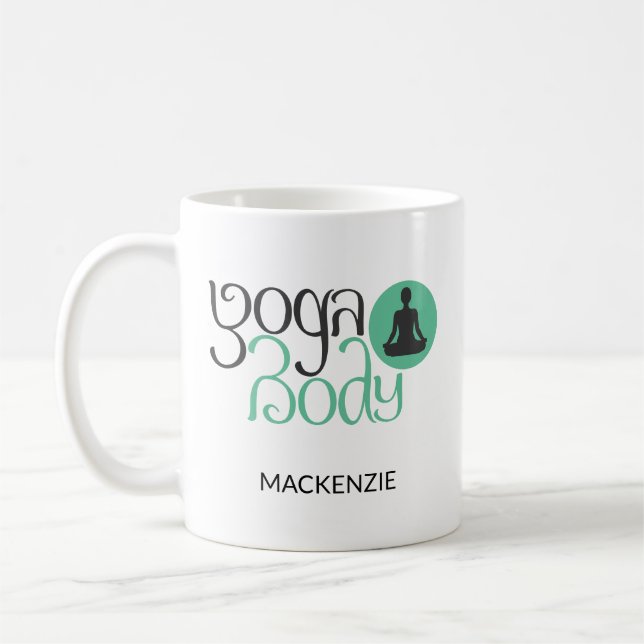 Personalized Yoga Body With Yoga Pose Graphic Coff Coffee Mug (Left)