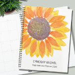 Personalized Yoga Instructor Planner 2023<br><div class="desc">This modern botanical Yoga Instructor Planner is decorated with a yellow watercolor sunflower. 
Easily customizable.
Use the Design Tool to change the text size,  style,  or colour.
As we create our artwork you won't find this exact image from other designers.
Original Watercolor © Michele Davies.</div>
