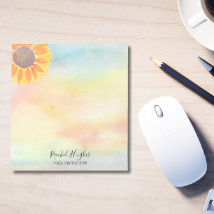 Personalized Yoga Instructor Sunflower Notepad