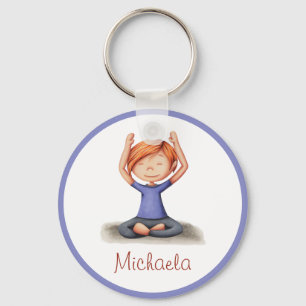 Personalized yoga keychain. Yoga keychain gift.
