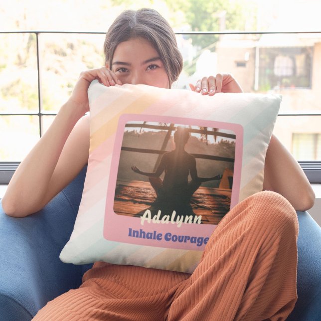 Personalized Yoga Lover Teacher Mom Women Gift Throw Pillow (Personalized Yoga Lover Teacher Mom Women Gift)