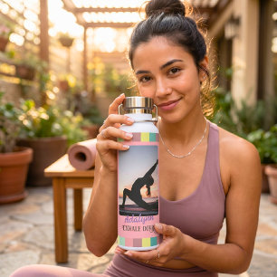 Personalized Yoga Lover Teacher Mom Women Gift Water Bottle
