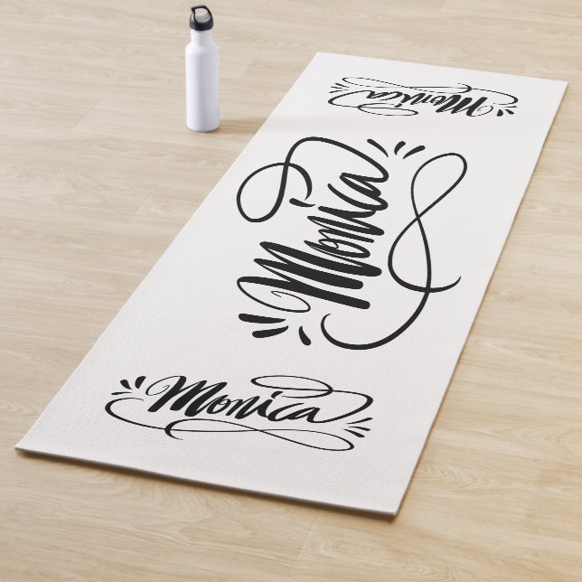 Personalized yoga mat gift with name Monica (In Situ)