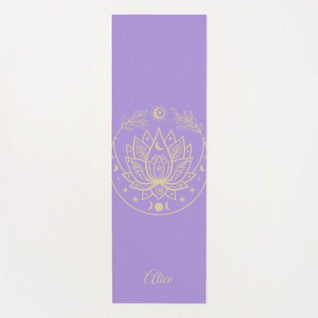 Personalized Yoga Mat Meditation Gift Purple (Front)