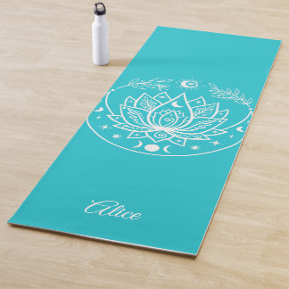Personalized Yoga Mat Meditation Gift Turquoise