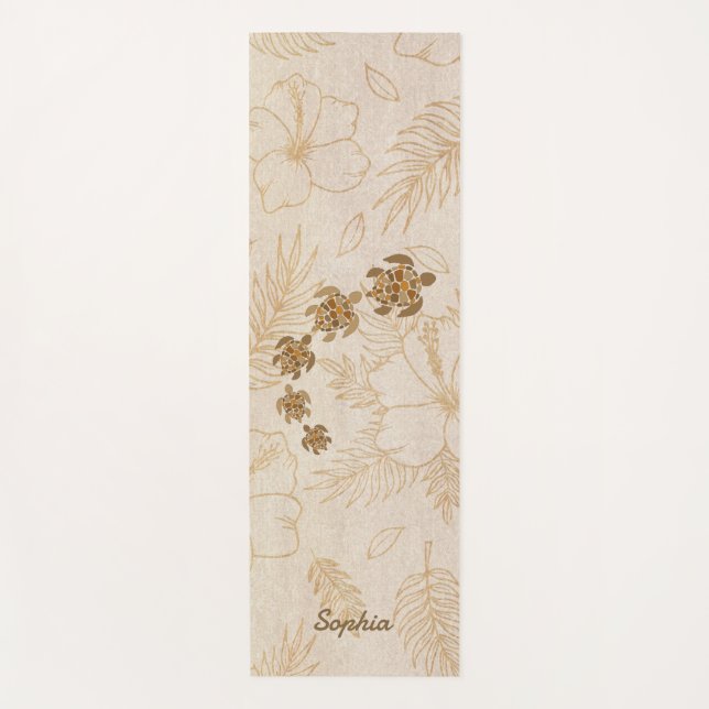 Personalized Yoga Mat Meditation Hawaii Sea Turtle (Front)