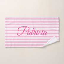 Personalized Yoga Mat Pink Stripes Meditation Mat