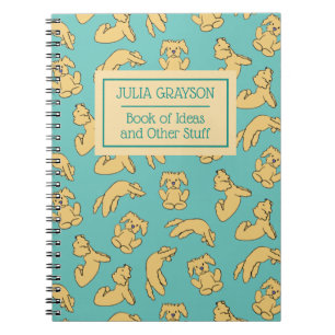 Personalized Yoga Pose Dog Pattern Custom Name Notebook
