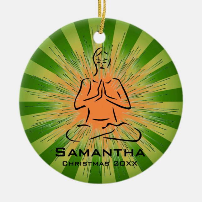 Personalized Yoga Pose Ornament (Front)