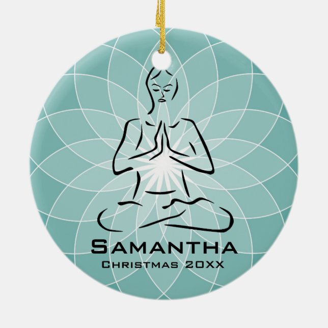 Personalized Yoga Pose Ornament (Back)