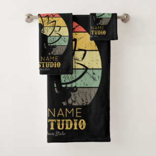 Personalized Yoga Studio Fitness Instructor Guru Bath Towel Set