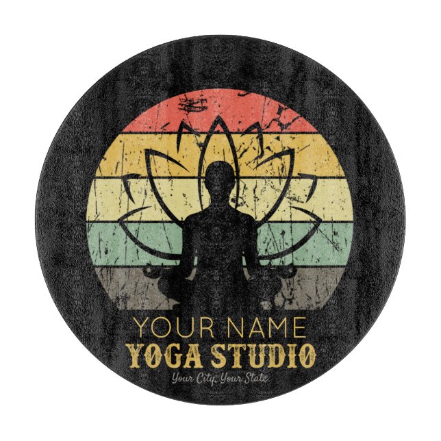 Personalized Yoga Studio Fitness Instructor Guru  Cutting Board (Front)