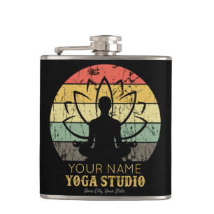 Personalized Yoga Studio Fitness Instructor Guru Hip Flask
