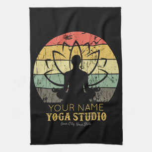 Personalized Yoga Studio Fitness Instructor Guru  Kitchen Towel