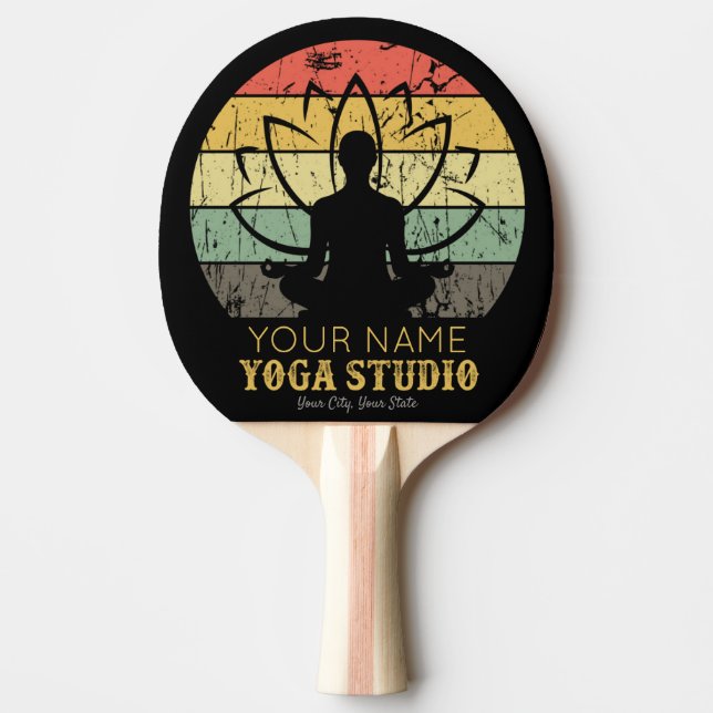 Personalized Yoga Studio Fitness Instructor Guru  Ping Pong Paddle (Front)