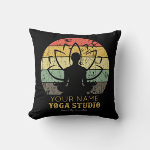 Personalized Yoga Studio Fitness Instructor Guru Throw Pillow