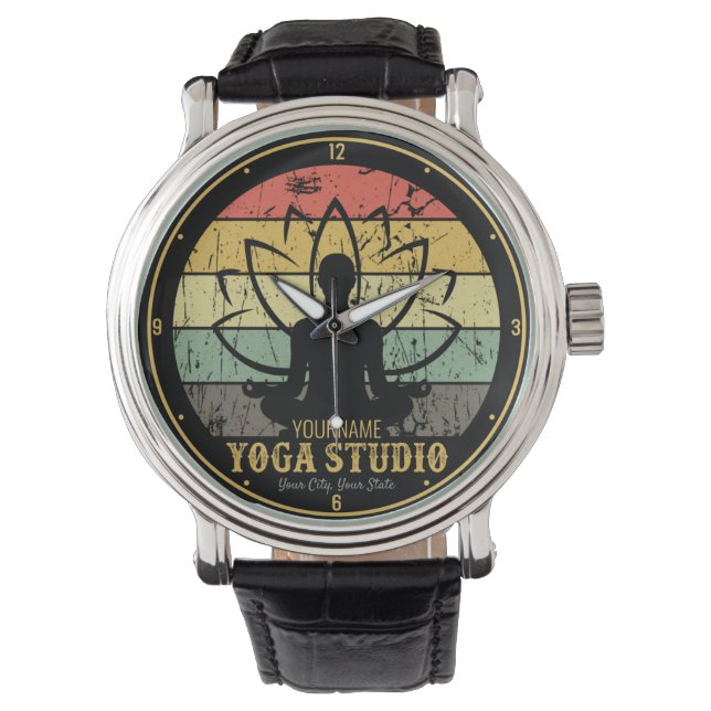 Personalized Yoga Studio Fitness Instructor Guru  Watch (Front)