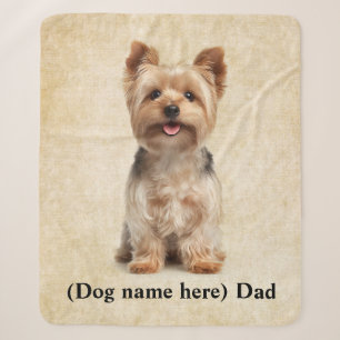 Personalized Yorkie Dog Dad Sherpa Blanket