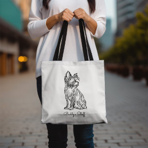 Personalized Yorkie Sketch Tote Bag
