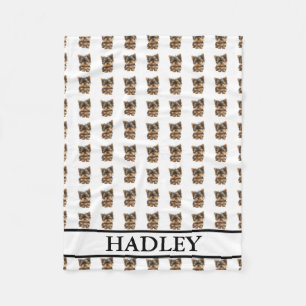 Personalized Yorkie Yorkshire Terrier  Fleece Blanket