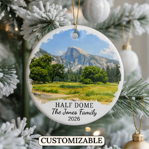 Personalized Yosemite Half Dome, Custom California Ceramic Ornament