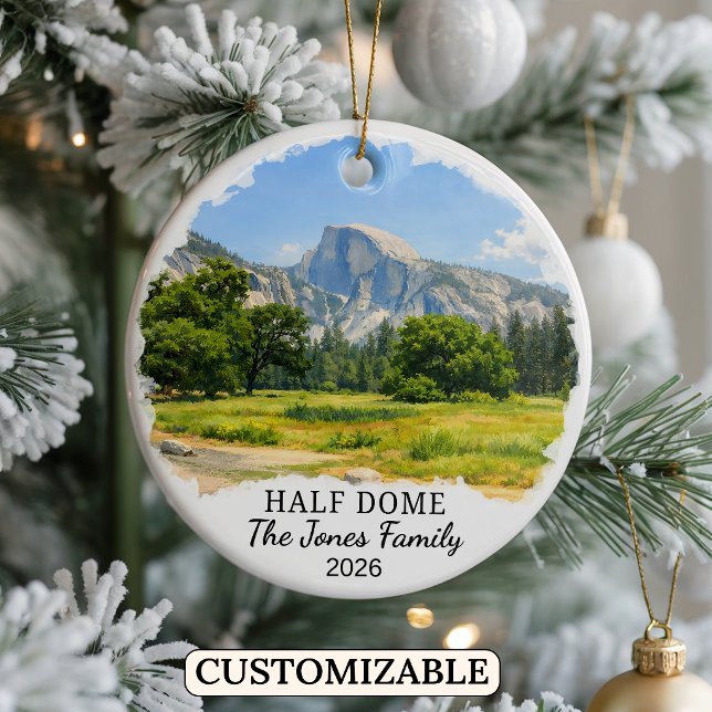 Personalized Yosemite Half Dome, Custom California Ceramic Ornament (Creator Uploaded)