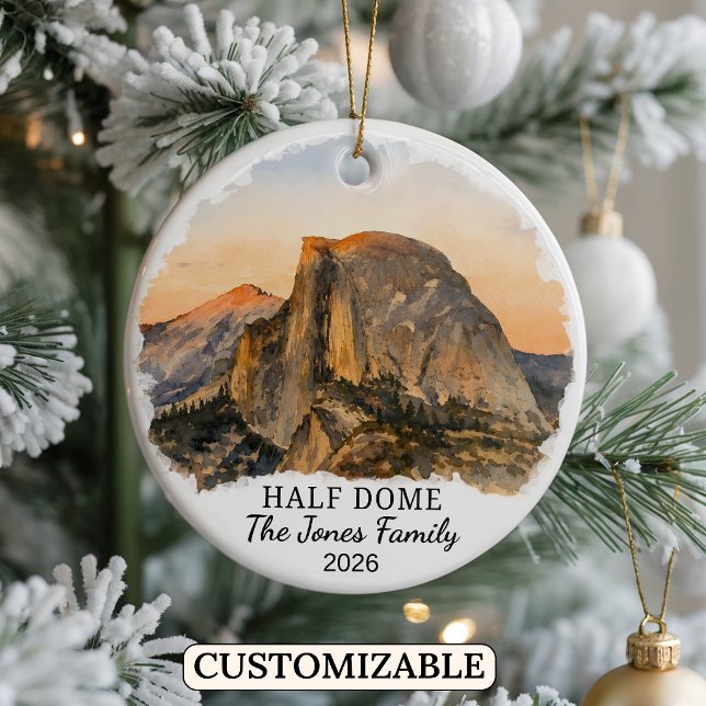 Personalized Yosemite Half Dome, Custom California Ceramic Ornament (Creator Uploaded)