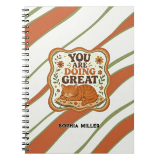 Personalized You Are Doing Great Cat Notebook