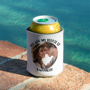 Personalized You Are My Source of Happiness Photo Can Cooler