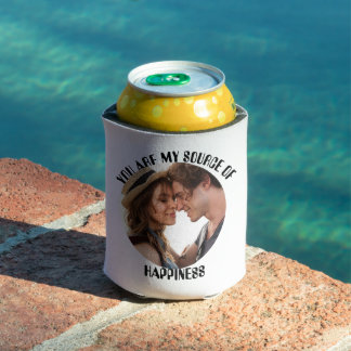 Personalized You Are My Source of Happiness Photo Can Cooler