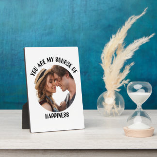 Personalized You Are My Source of Happiness Photo Plaque