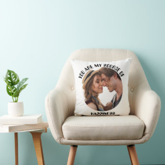 Personalized You Are My Source of Happiness Photo Throw Pillow