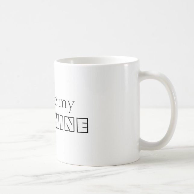 Personalized You are my Sunshine Black & White Coffee Mug (Right)
