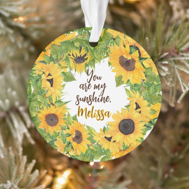 Personalized You are my Sunshine Sunflower Ornament (Tree)