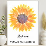 Personalized You Are My Sunshine Sunflower Poster<br><div class="desc">This unique poster is decorated with a yellow watercolor sunflower and the words "You Are My Sunshine." Easily customizable with a name or monogram. To edit further use the Design Tool to change the font, font size, or colour. Because we create our artwork you won't find this exact image from...</div>