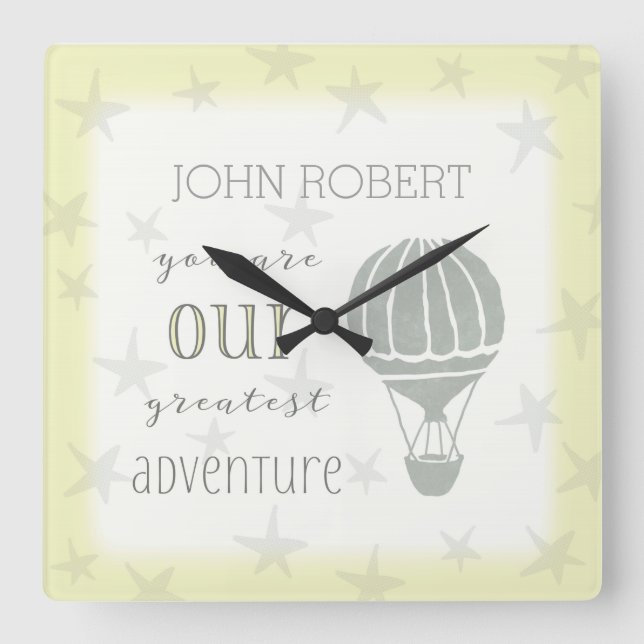 Personalized You Are Our Greatest Adventure Square Wall Clock (Front)