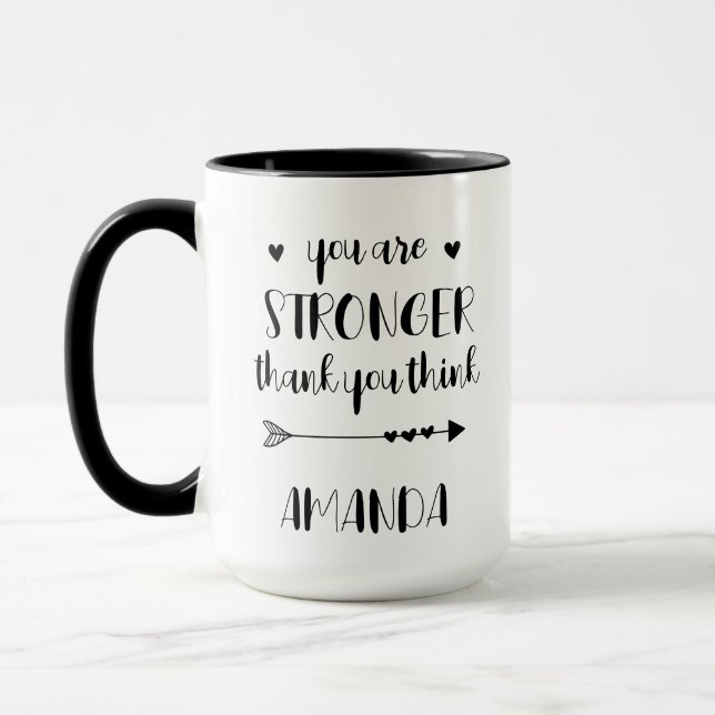 Personalized You Are Stronger Than You Think Mug (Left)