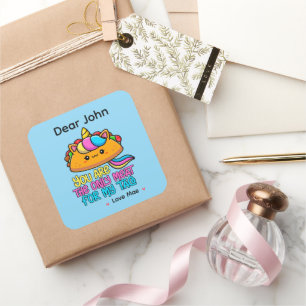 Personalized You Are The Only Meat For My Taco Square Sticker