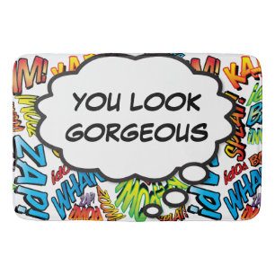 Personalized YOU LOOK GORGEOUS Colourful Modern Bath Mat