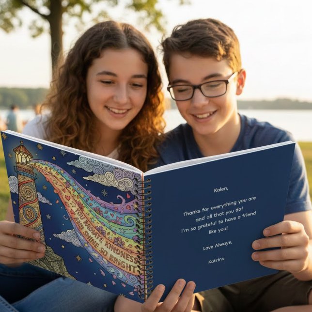 Personalized You Radiate Kindness Spiral Notebook (Let someone know how much they shine with this, "You radiate kindness and shine so bright" notebook!)