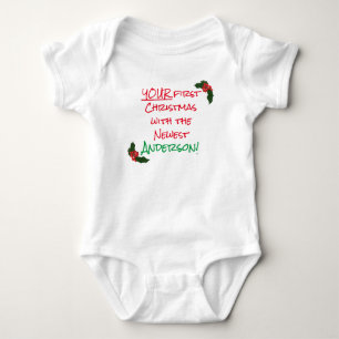 Personalized Your 1st Christmas Baby Bodysuit