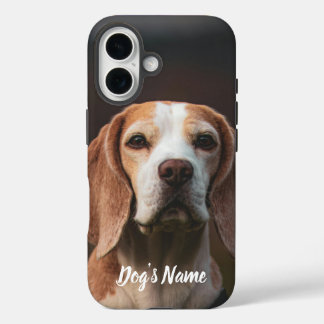 Personalized your Beagle Dog Photo & Name iPhone 16 Case