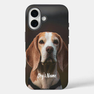Personalized your Beagle Dog Photo & Name iPhone 16 Case