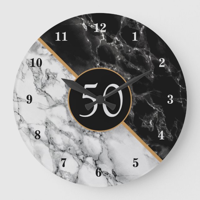 Personalized Your Birthday Gift Wall Clock Marble (Front)