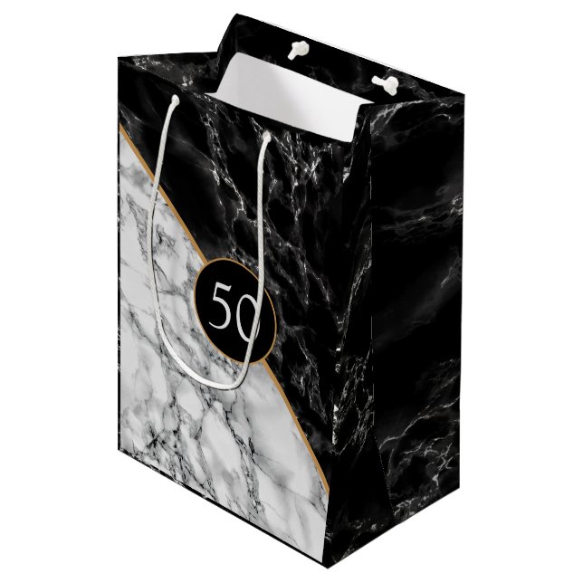 Personalized Your Birthday Gifty Bag Marble Design (Front Angled)