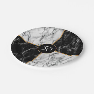 Personalized Your Birthday Paper Plates Marble