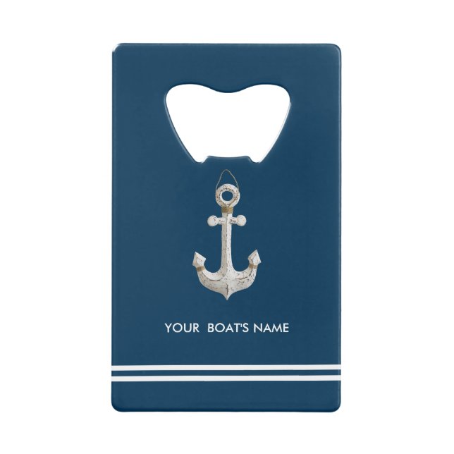 Personalized Your Boat's Name Credit Card Bottle Opener (Front)
