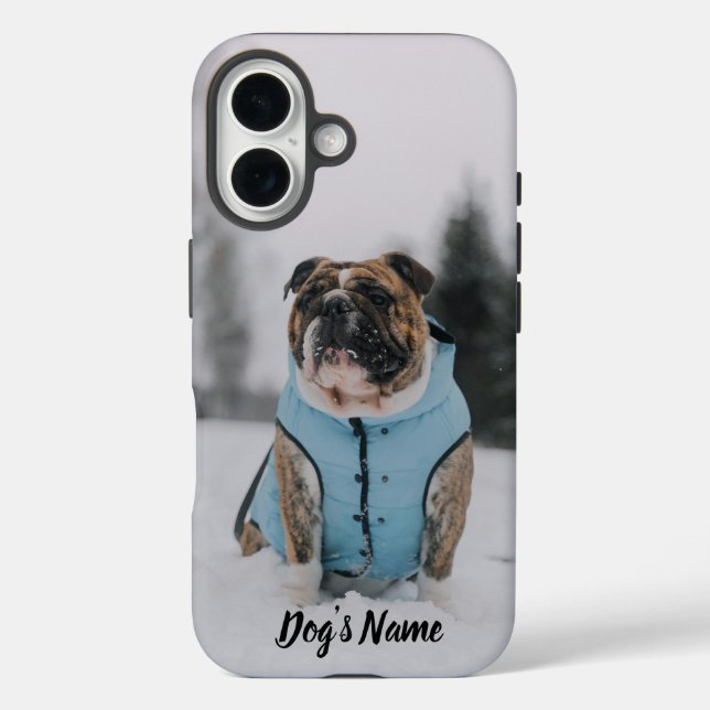 Personalized your Bulldog Photo & Name Case-Mate iPhone Case (Back)