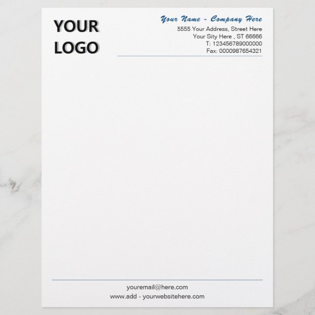 Personalized Your Business Letterhead with Logo (Front)